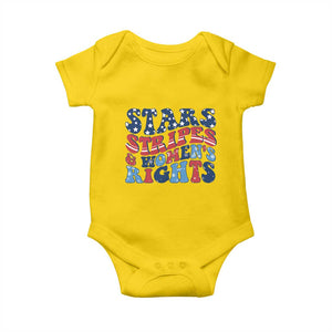 Stars Stripes And Women Rights Baby Onesie Groovy Retro 4th Of July TS10 Daisy Print Your Wear