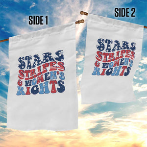 Stars Stripes And Women Rights Garden Flag Groovy Retro 4th Of July TS10 Print Your Wear