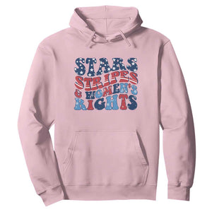 Stars Stripes And Women Rights Hoodie Groovy Retro 4th Of July TS10 Light Pink Print Your Wear