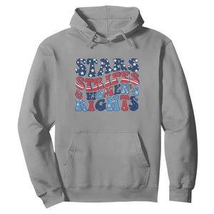 Stars Stripes And Women Rights Hoodie Groovy Retro 4th Of July TS10 Sport Gray Print Your Wear