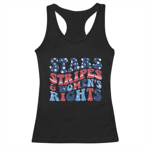 Stars Stripes And Women Rights Racerback Tank Top Groovy Retro 4th Of July TS10 Black Print Your Wear