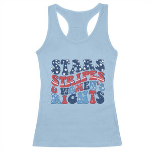 Stars Stripes And Women Rights Racerback Tank Top Groovy Retro 4th Of July TS10 Light Blue Print Your Wear