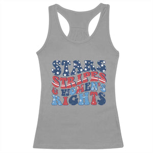 Stars Stripes And Women Rights Racerback Tank Top Groovy Retro 4th Of July TS10 Sport Gray Print Your Wear