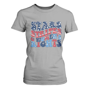 Stars Stripes And Women Rights T Shirt For Women Groovy Retro 4th Of July TS10 Sport Gray Print Your Wear