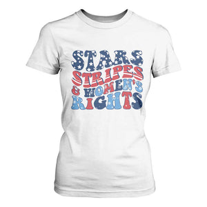 Stars Stripes And Women Rights T Shirt For Women Groovy Retro 4th Of July TS10 White Print Your Wear