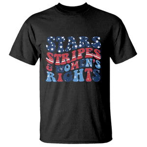 Stars Stripes And Women Rights T Shirt Groovy Retro 4th Of July TS10 Black Print Your Wear