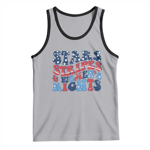 Stars Stripes And Women Rights Tank Top Groovy Retro 4th Of July TS10 Athletic Heather Black Print Your Wear