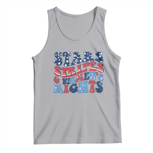 Stars Stripes And Women Rights Tank Top Groovy Retro 4th Of July TS10 Athletic Heather Print Your Wear