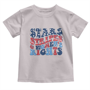 Stars Stripes And Women Rights Toddler T Shirt Groovy Retro 4th Of July TS10 Ice Gray Print Your Wear