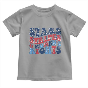 Stars Stripes And Women Rights Toddler T Shirt Groovy Retro 4th Of July TS10 Sport Gray Print Your Wear