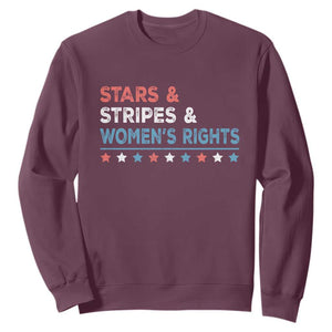Stars Stripes And Women's Rights Sweatshirt 4th Of July Equal Rights TS11 Maroon Print Your Wear