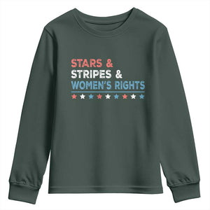 Stars Stripes And Women's Rights Youth Sweatshirt 4th Of July Equal Rights TS11 Dark Forest Green Print Your Wear
