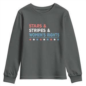 Stars Stripes And Women's Rights Youth Sweatshirt 4th Of July Equal Rights TS11 Dark Heather Print Your Wear