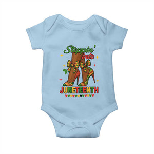 Stepping Into Juneteenth Baby Onesie Afro Diva High with African Pride TS02 Light Blue Print Your Wear