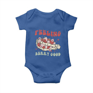 Strawberry Festival Baby Onesie Feeling Berry Good Fruit Lover Skeleton Hand TS02 Royal Blue Print Your Wear