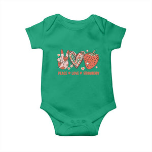 Strawberry Festival Baby Onesie Peace Love Strawberry Cute Fruit Lover TS02 Irish Green Print Your Wear