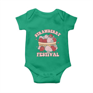 Strawberry Festival Baby Onesie Retro Strawberries Fruit Lover TS02 Irish Green Print Your Wear