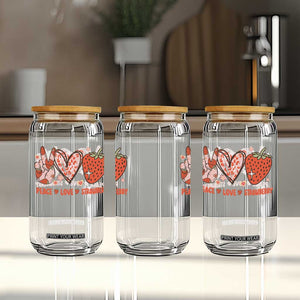 Strawberry Festival Glass Can Peace Love Strawberry Cute Fruit Lover TS02 Print Your Wear