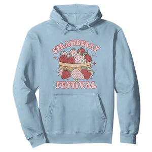 Strawberry Festival Hoodie Retro Strawberries Fruit Lover TS02 Light Blue Print Your Wear
