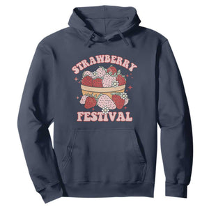 Strawberry Festival Hoodie Retro Strawberries Fruit Lover TS02 Navy Print Your Wear