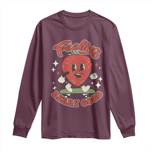 Strawberry Festival Long Sleeve Shirt Cute Feeling Berry Good Fruit Lover TS02 Maroon Print Your Wear