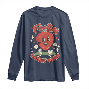 Strawberry Festival Long Sleeve Shirt Cute Feeling Berry Good Fruit Lover TS02 Navy Print Your Wear
