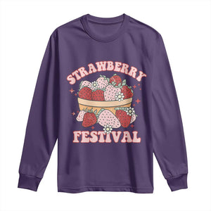 Strawberry Festival Long Sleeve Shirt Retro Strawberries Fruit Lover TS02 Purple Print Your Wear