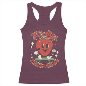 Strawberry Festival Racerback Tank Top Cute Feeling Berry Good Fruit Lover TS02 Maroon Print Your Wear