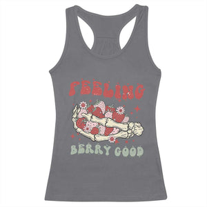Strawberry Festival Racerback Tank Top Feeling Berry Good Fruit Lover Skeleton Hand TS02 Charcoal Print Your Wear