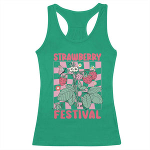Strawberry Festival Racerback Tank Top Fruit Lover Botanical Retro Groovy TS02 Irish Green Print Your Wear