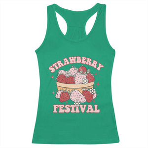 Strawberry Festival Racerback Tank Top Retro Strawberries Fruit Lover TS02 Irish Green Print Your Wear