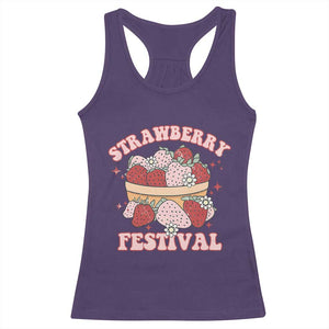 Strawberry Festival Racerback Tank Top Retro Strawberries Fruit Lover TS02 Purple Print Your Wear