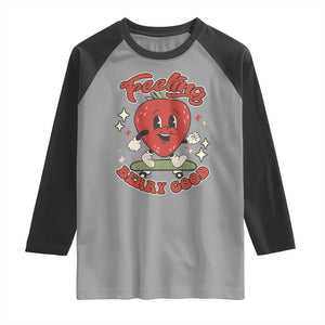 Strawberry Festival Raglan Shirt Cute Feeling Berry Good Fruit Lover TS02 Sport Gray Black Print Your Wear
