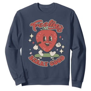 Strawberry Festival Sweatshirt Cute Feeling Berry Good Fruit Lover TS02 Navy Print Your Wear