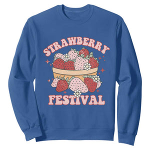Strawberry Festival Sweatshirt Retro Strawberries Fruit Lover TS02 Royal Blue Print Your Wear