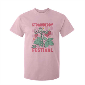 Strawberry Festival T Shirt For Kid Fruit Lover Botanical Retro Groovy TS02 Light Pink Print Your Wear