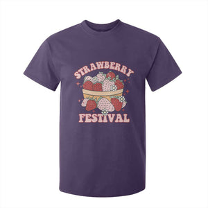 Strawberry Festival T Shirt For Kid Retro Strawberries Fruit Lover TS02 Purple Print Your Wear