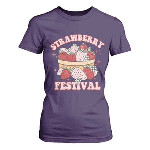 Strawberry Festival T Shirt For Women Retro Strawberries Fruit Lover TS02 Purple Print Your Wear