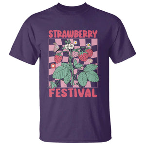 Strawberry Festival T Shirt Fruit Lover Botanical Retro Groovy TS02 Purple Print Your Wear