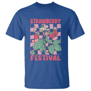 Strawberry Festival T Shirt Fruit Lover Botanical Retro Groovy TS02 Royal Blue Print Your Wear