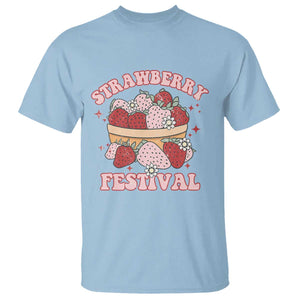 Strawberry Festival T Shirt Retro Strawberries Fruit Lover TS02 Light Blue Print Your Wear