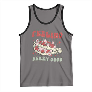 Strawberry Festival Tank Top Feeling Berry Good Fruit Lover Skeleton Hand TS02 Deep Heather Black Print Your Wear