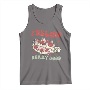 Strawberry Festival Tank Top Feeling Berry Good Fruit Lover Skeleton Hand TS02 Deep Heather Print Your Wear