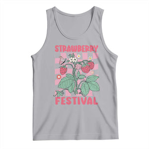 Strawberry Festival Tank Top Fruit Lover Botanical Retro Groovy TS02 Athletic Heather Print Your Wear