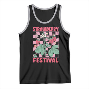 Strawberry Festival Tank Top Fruit Lover Botanical Retro Groovy TS02 Black Athletic Heather Print Your Wear