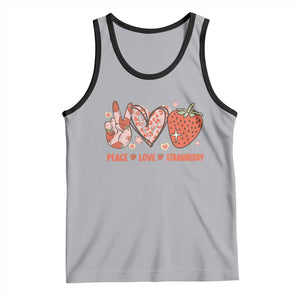 Strawberry Festival Tank Top Peace Love Strawberry Cute Fruit Lover TS02 Athletic Heather Black Print Your Wear