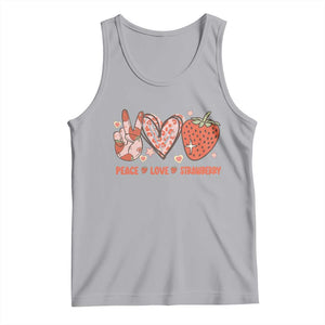 Strawberry Festival Tank Top Peace Love Strawberry Cute Fruit Lover TS02 Athletic Heather Print Your Wear