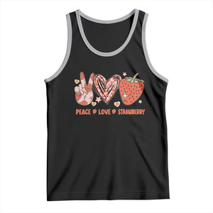 Strawberry Festival Tank Top Peace Love Strawberry Cute Fruit Lover TS02 Black Athletic Heather Print Your Wear