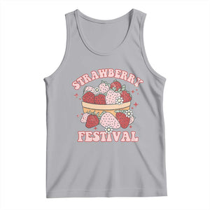 Strawberry Festival Tank Top Retro Strawberries Fruit Lover TS02 Athletic Heather Print Your Wear