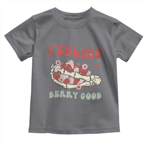 Strawberry Festival Toddler T Shirt Feeling Berry Good Fruit Lover Skeleton Hand TS02 Charcoal Print Your Wear
